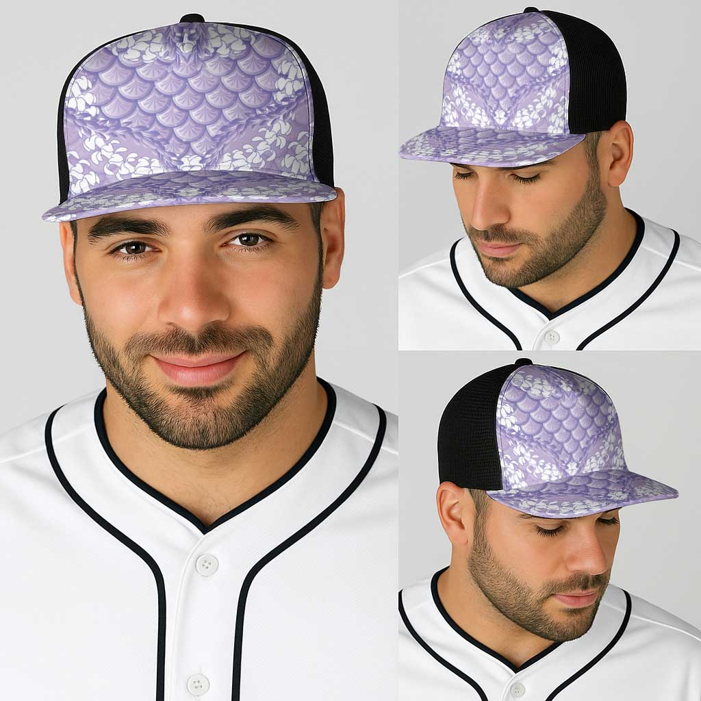 Lilac Mermaid Puakenikeni Maile Lei Baseball Net Cap