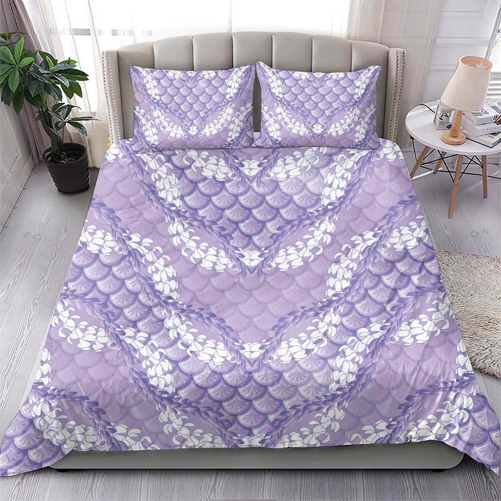 Lilac Mermaid Puakenikeni Maile Lei Bedding Set