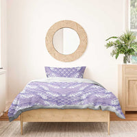 Lilac Mermaid Puakenikeni Maile Lei Bedding Set