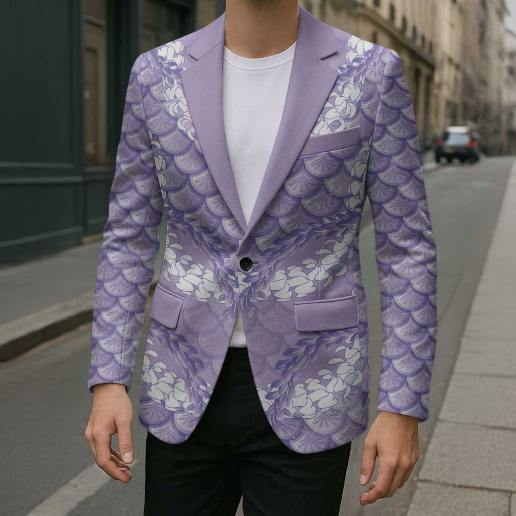 Lilac Mermaid Puakenikeni Maile Lei Blazer