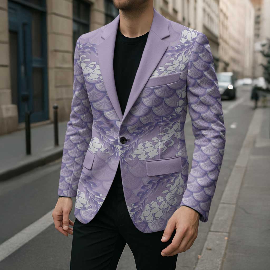 Lilac Mermaid Puakenikeni Maile Lei Blazer