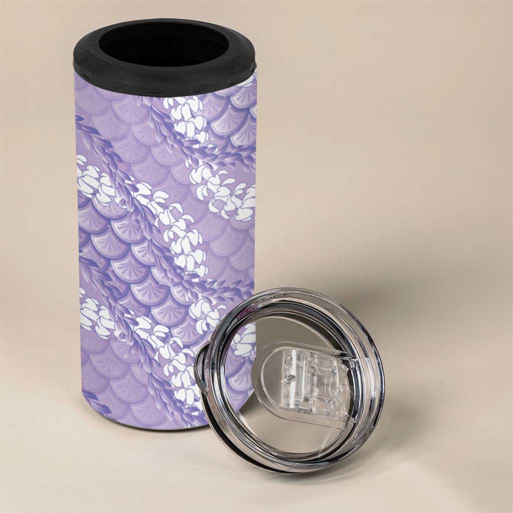 Lilac Mermaid Puakenikeni Maile Lei 4 in 1 Can Cooler Tumbler