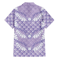 Lilac Mermaid Puakenikeni Maile Lei Family Matching Mermaid Dress and Hawaiian Shirt LT01 - Polynesian Pride