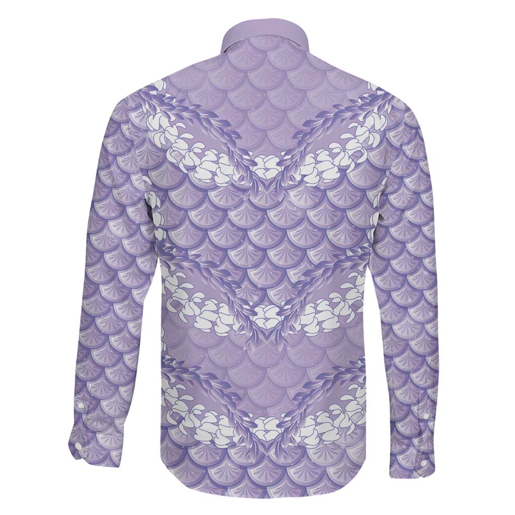 Lilac Mermaid Puakenikeni Maile Lei Family Matching Mermaid Dress and Hawaiian Shirt LT01 - Polynesian Pride