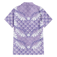 Lilac Mermaid Puakenikeni Maile Lei Family Matching Tank Maxi Dress and Hawaiian Shirt LT01 - Polynesian Pride