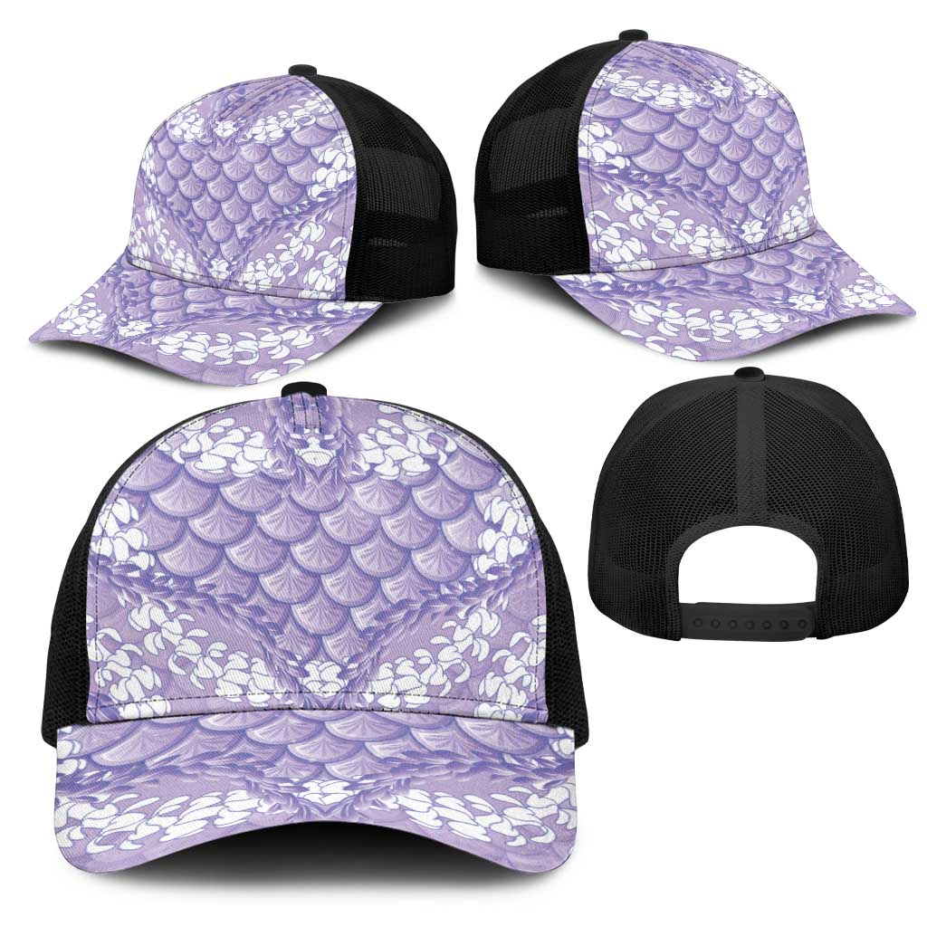 Lilac Mermaid Puakenikeni Maile Lei Mesh Trucker Cap