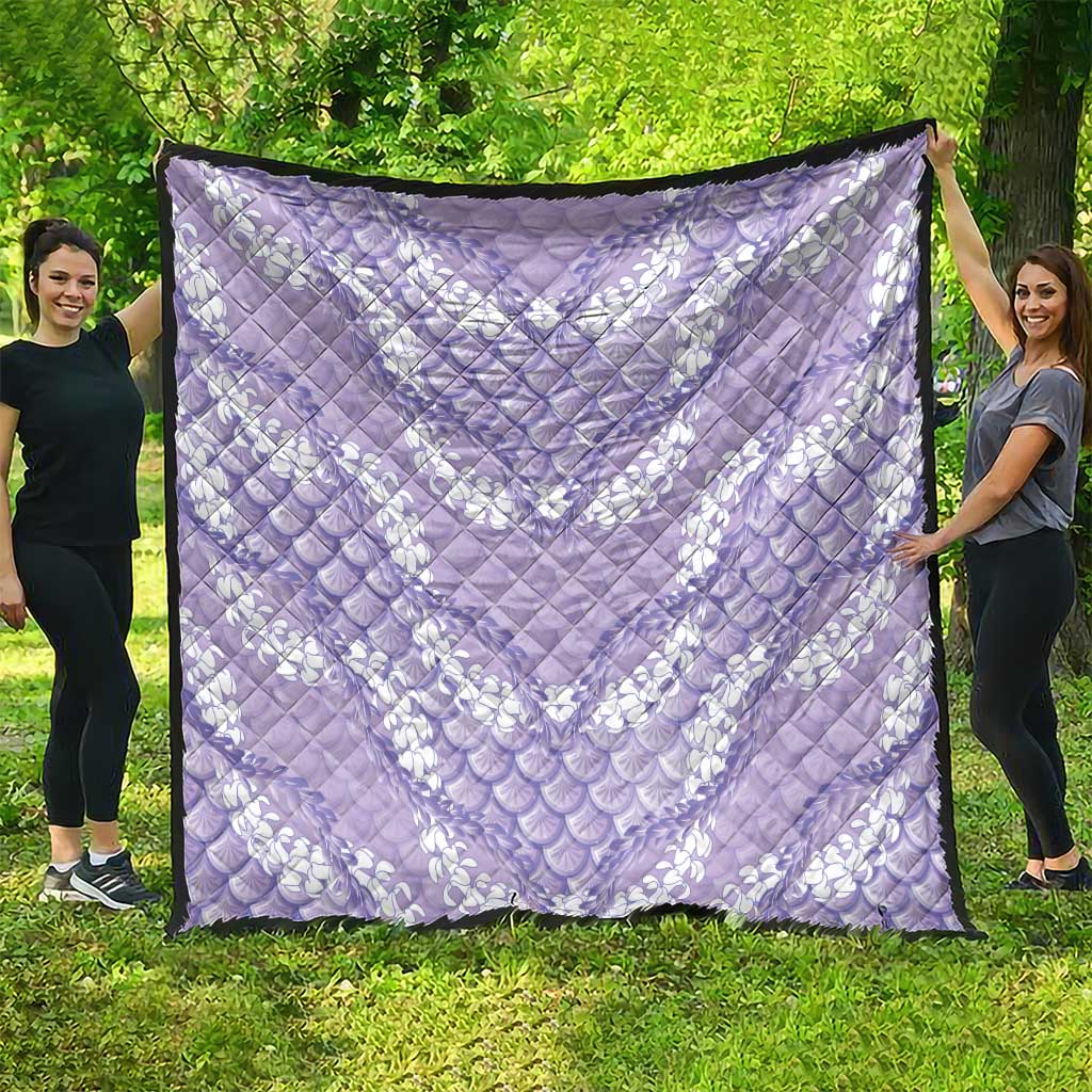 Lilac Mermaid Puakenikeni Maile Lei Quilt