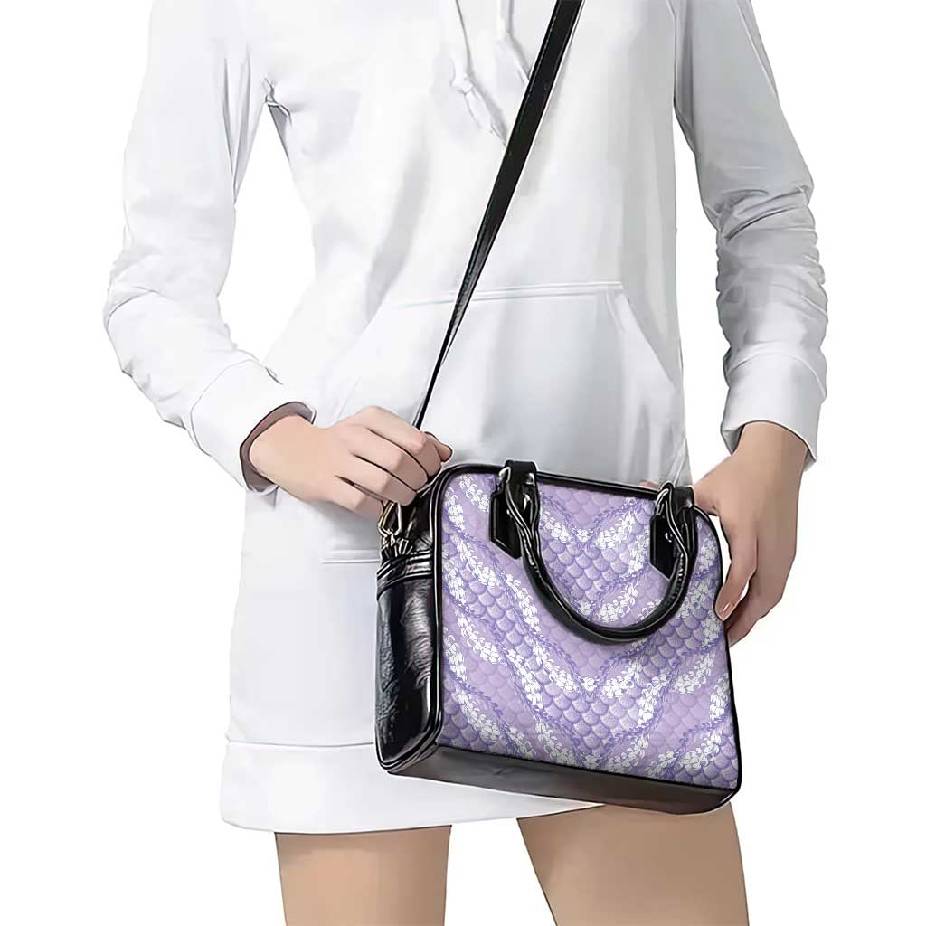 Lilac Mermaid Puakenikeni Maile Lei Shoulder Handbag