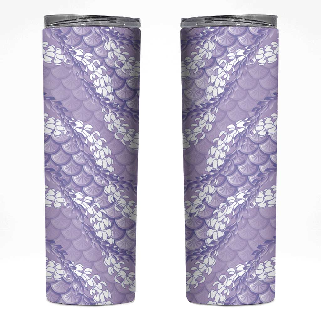 Lilac Mermaid Puakenikeni Maile Lei Skinny Tumbler LT01 Purple - Polynesian Pride