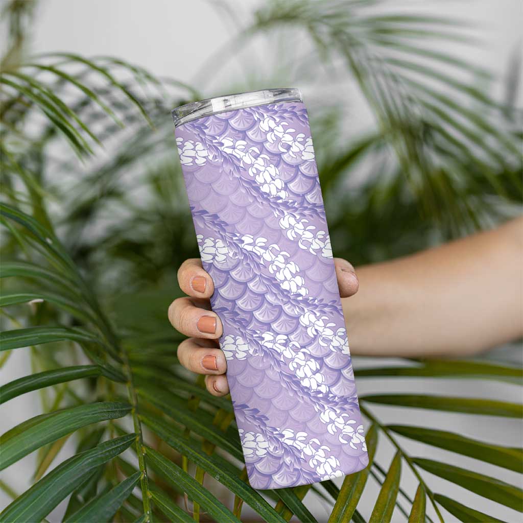 Lilac Mermaid Puakenikeni Maile Lei Skinny Tumbler LT01 - Polynesian Pride