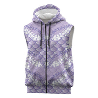 Lilac Mermaid Puakenikeni Maile Lei Sleeveless Zip Hoodie