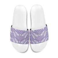 Lilac Mermaid Puakenikeni Maile Lei Slide Sandals