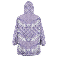 Lilac Mermaid Puakenikeni Maile Lei Wearable Blanket Hoodie