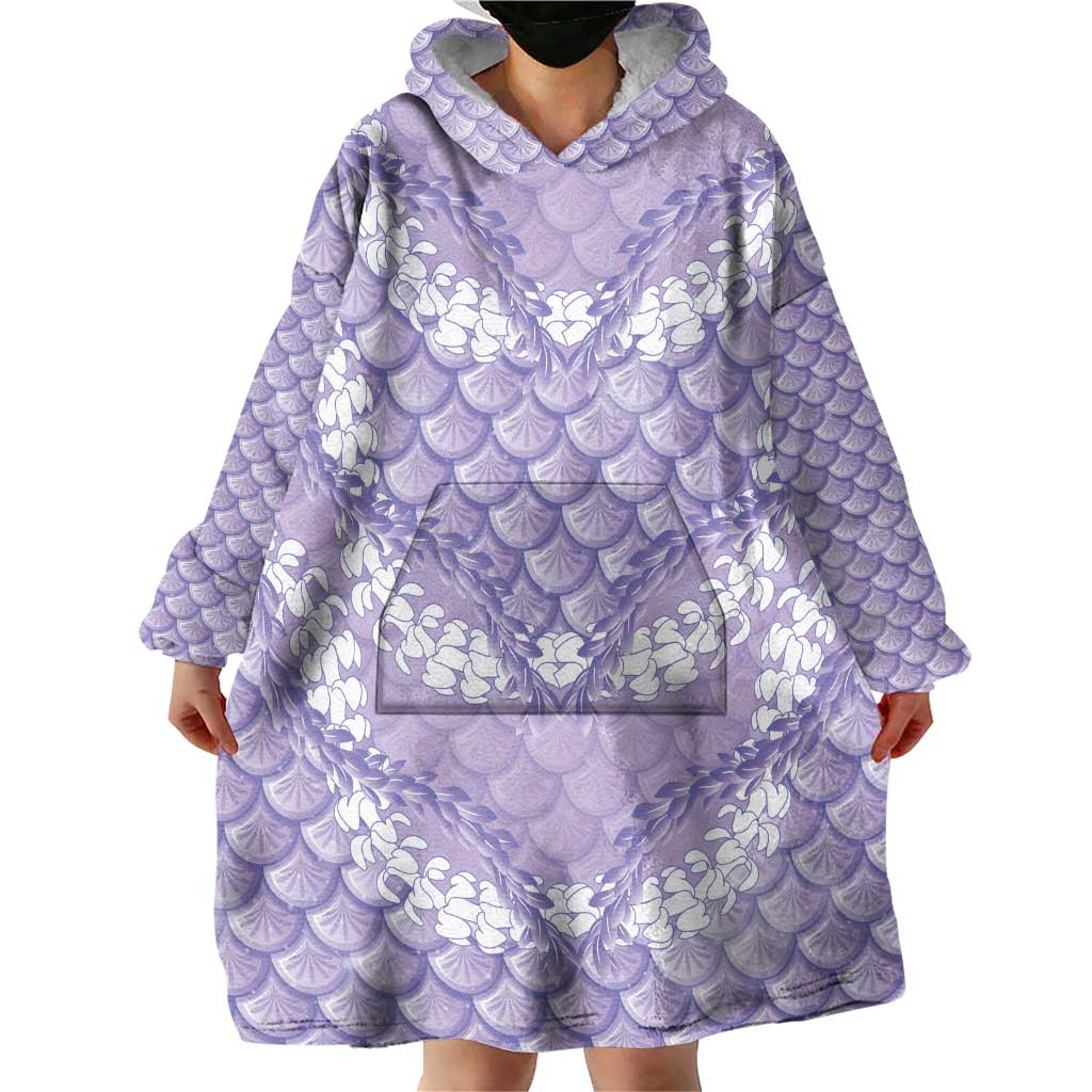 Lilac Mermaid Puakenikeni Maile Lei Wearable Blanket Hoodie