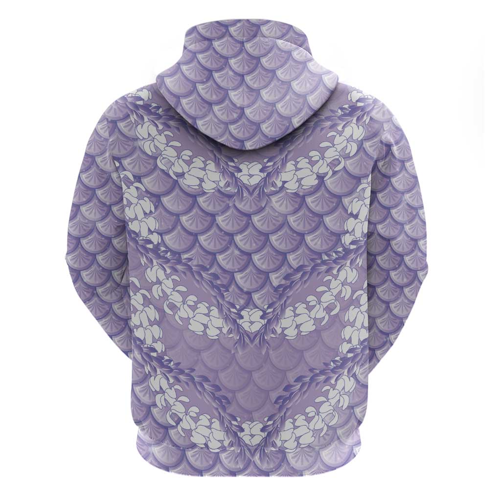 Lilac Mermaid Puakenikeni Maile Lei Zip Hoodie