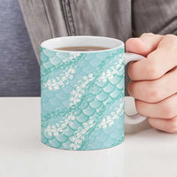 Light Turquoise Mermaid Puakenikeni Maile Lei Ceramic Mug