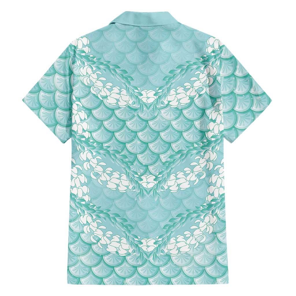 Light Turquoise Mermaid Puakenikeni Maile Lei Hawaiian Shirt LT01 - Polynesian Pride