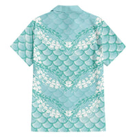 Light Turquoise Mermaid Puakenikeni Maile Lei Hawaiian Shirt LT01 - Polynesian Pride