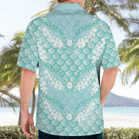 Light Turquoise Mermaid Puakenikeni Maile Lei Hawaiian Shirt LT01 - Polynesian Pride
