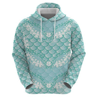 Light Turquoise Mermaid Puakenikeni Maile Lei Hoodie