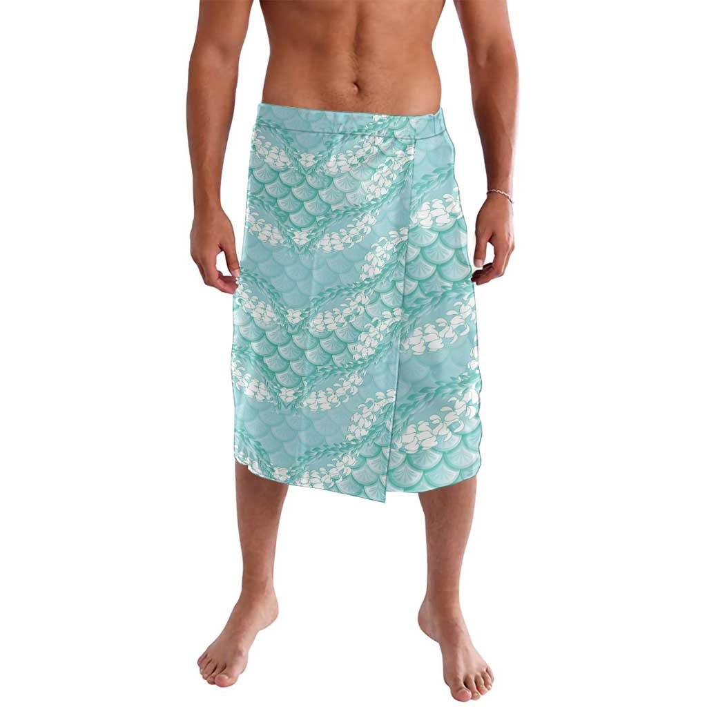 Light Turquoise Mermaid Puakenikeni Maile Lei Lavalava