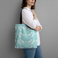 Light Turquoise Mermaid Puakenikeni Maile Lei Tote Bag