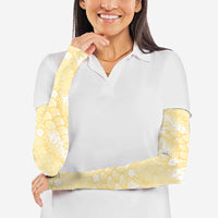 Pastel Yellow Mermaid Puakenikeni Maile Lei Arm Sleeves LT01 - Polynesian Pride