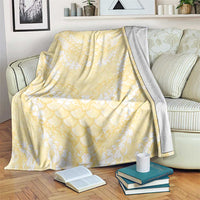 Pastel Yellow Mermaid Puakenikeni Maile Lei Blanket