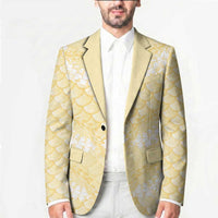 Pastel Yellow Mermaid Puakenikeni Maile Lei Blazer