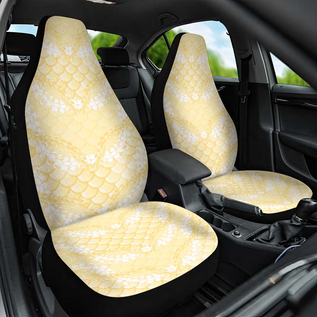 Pastel Yellow Mermaid Puakenikeni Maile Lei Car Seat Cover LT01 One Size Yellow - Polynesian Pride