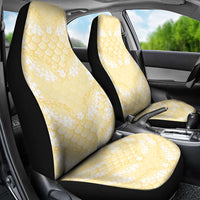 Pastel Yellow Mermaid Puakenikeni Maile Lei Car Seat Cover LT01 - Polynesian Pride