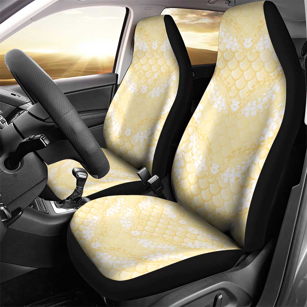 Pastel Yellow Mermaid Puakenikeni Maile Lei Car Seat Cover LT01 - Polynesian Pride