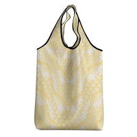 Pastel Yellow Mermaid Puakenikeni Maile Lei Grocery Bag