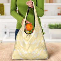 Pastel Yellow Mermaid Puakenikeni Maile Lei Grocery Bag