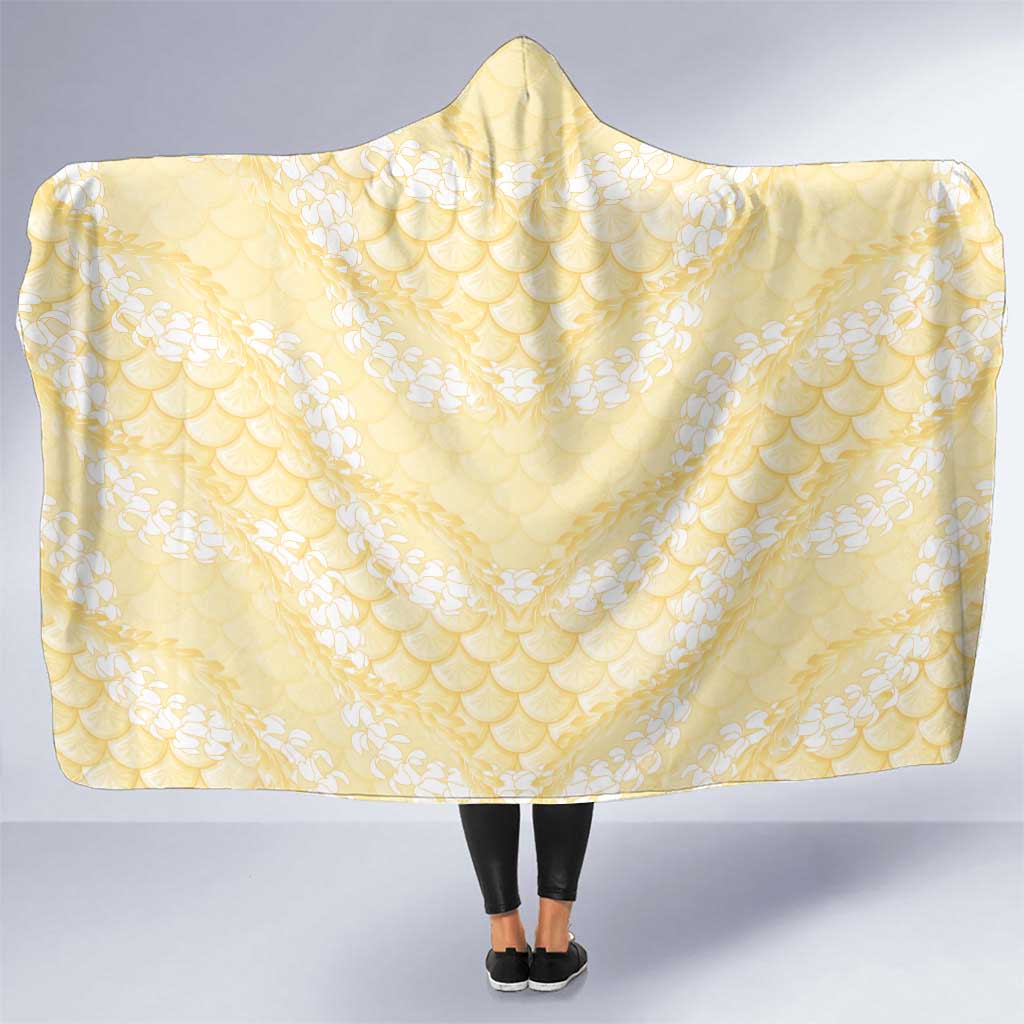 Pastel Yellow Mermaid Puakenikeni Maile Lei Hooded Blanket LT01 One Size Yellow - Polynesian Pride