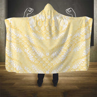 Pastel Yellow Mermaid Puakenikeni Maile Lei Hooded Blanket LT01 - Polynesian Pride