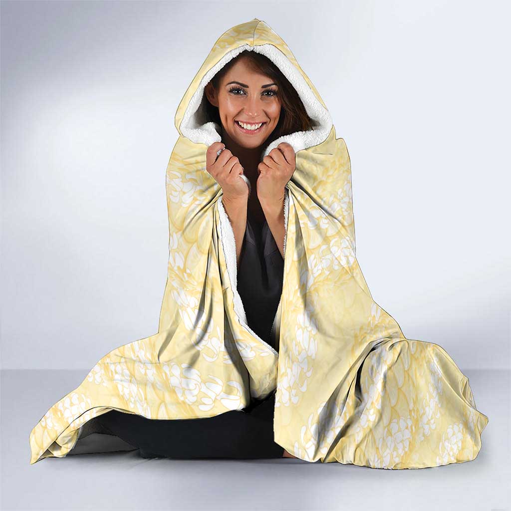 Pastel Yellow Mermaid Puakenikeni Maile Lei Hooded Blanket LT01 - Polynesian Pride