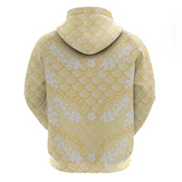 Pastel Yellow Mermaid Puakenikeni Maile Lei Hoodie