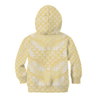 Pastel Yellow Mermaid Puakenikeni Maile Lei Kid Hoodie LT01 - Polynesian Pride