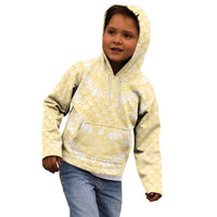 Pastel Yellow Mermaid Puakenikeni Maile Lei Kid Hoodie LT01 - Polynesian Pride