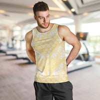 Pastel Yellow Mermaid Puakenikeni Maile Lei Men Tank Top
