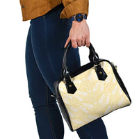 Pastel Yellow Mermaid Puakenikeni Maile Lei Shoulder Handbag