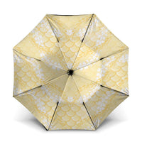Pastel Yellow Mermaid Puakenikeni Maile Lei Umbrella