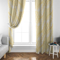 Pastel Yellow Mermaid Puakenikeni Maile Lei Window Curtain