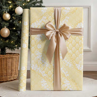 Pastel Yellow Mermaid Puakenikeni Maile Lei Wrapping Paper