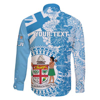 Personalised Fiji Day Family Matching Off The Shoulder Long Sleeve Dress and Hawaiian Shirt Fijian Map Hibiscus Tapa Pattern LT01 - Polynesian Pride