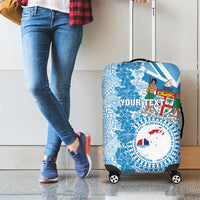 Personalised Fiji Day Luggage Cover Fijian Map Hibiscus Tapa Pattern LT01 - Polynesian Pride