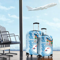 Personalised Fiji Day Luggage Cover Fijian Map Hibiscus Tapa Pattern LT01 - Polynesian Pride