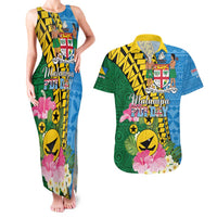 Personalised Malampa Fiji Day Couples Matching Tank Maxi Dress and Hawaiian Shirt Tropical Tapa Pattern LT01 Art - Polynesian Pride