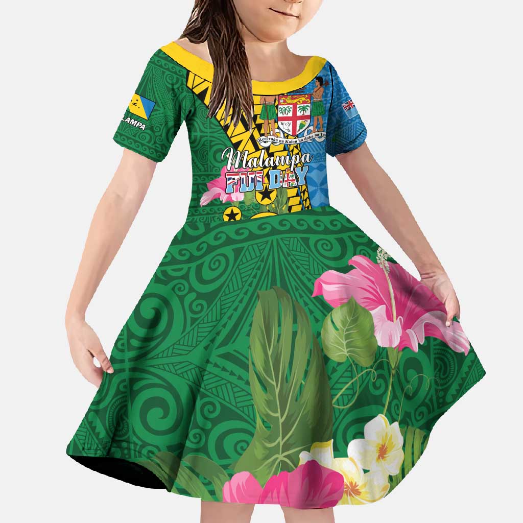 Personalised Malampa Fiji Day Family Matching Long Sleeve Bodycon Dress and Hawaiian Shirt Tropical Tapa Pattern LT01 Daughter's Dress Art - Polynesian Pride